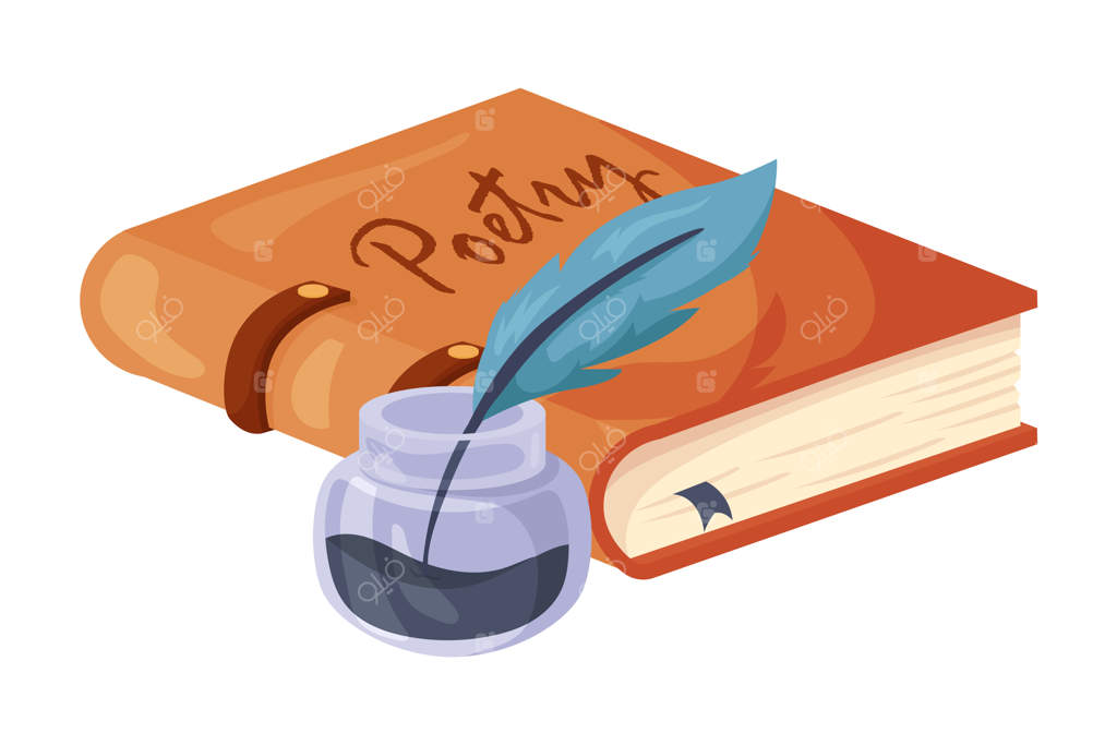 تصویر وکتور کتاب شعر و خودنویس