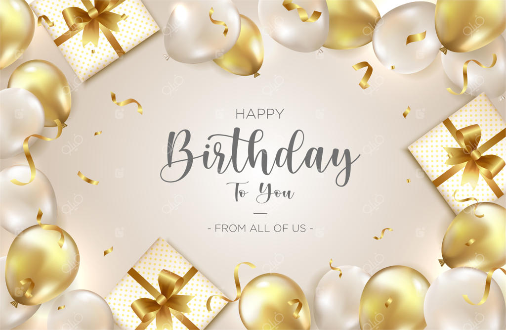 پس‌زمینه تولد با بادکنک‌های واقع‌گرایانه