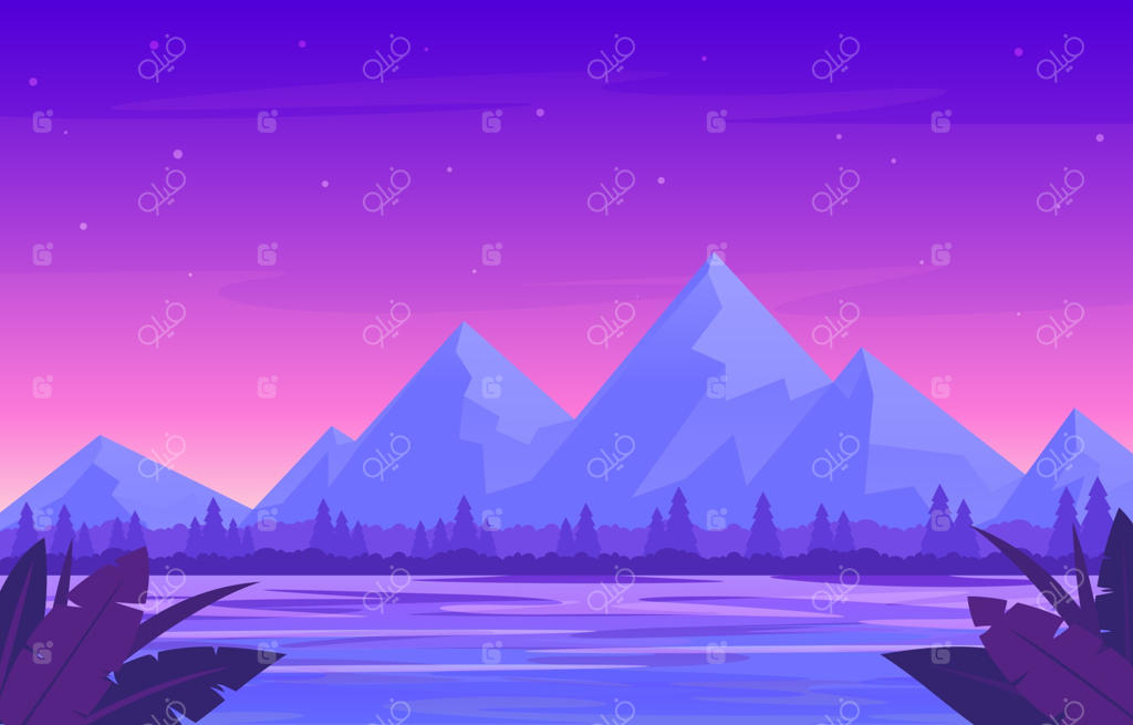 پس‌زمینه گرمسیری بنفش آرام‌بخش با گرادیان نرم