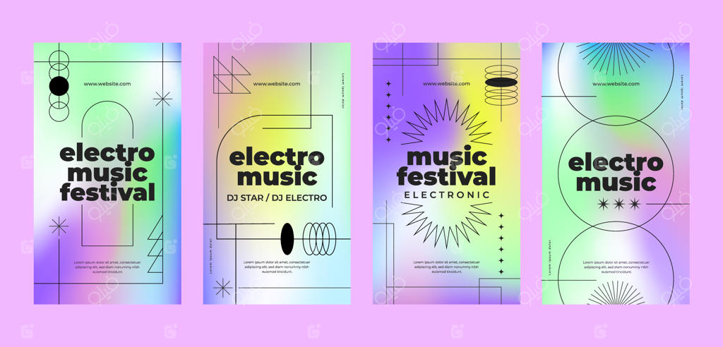 مجموعه استوری‌ اینستاگرام برای رویداد موسیقی الکترونیک