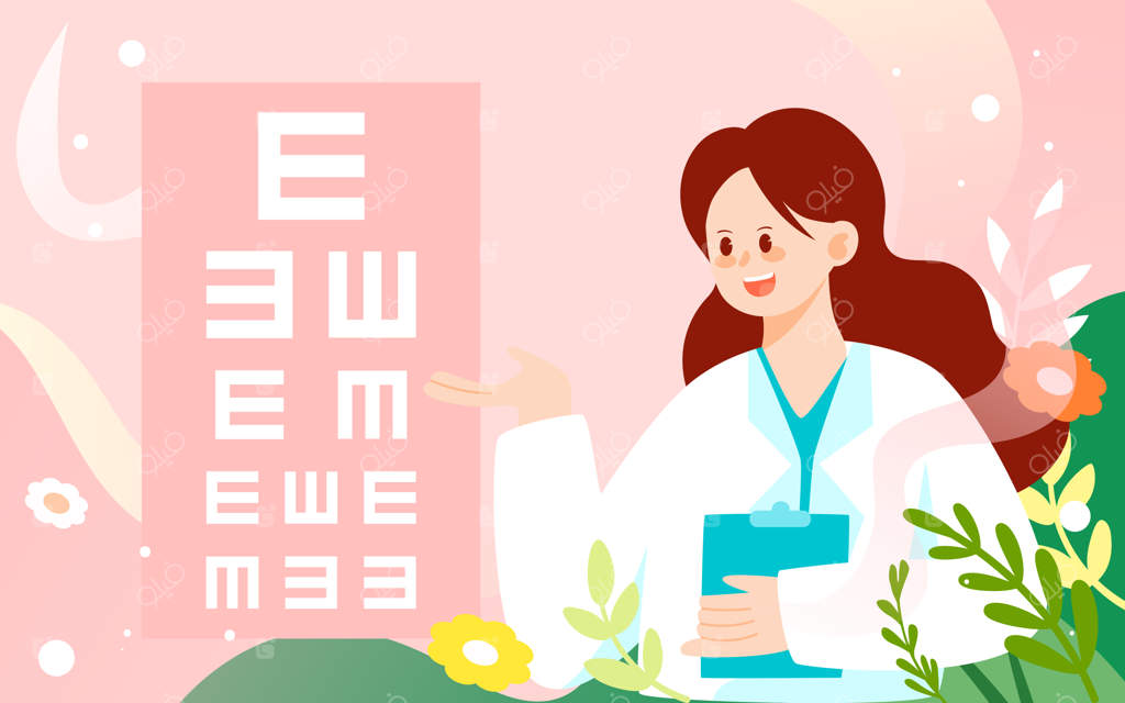 پزشکان در حال آزمون بینایی در روز جهانی بینایی - تصویر وکتور