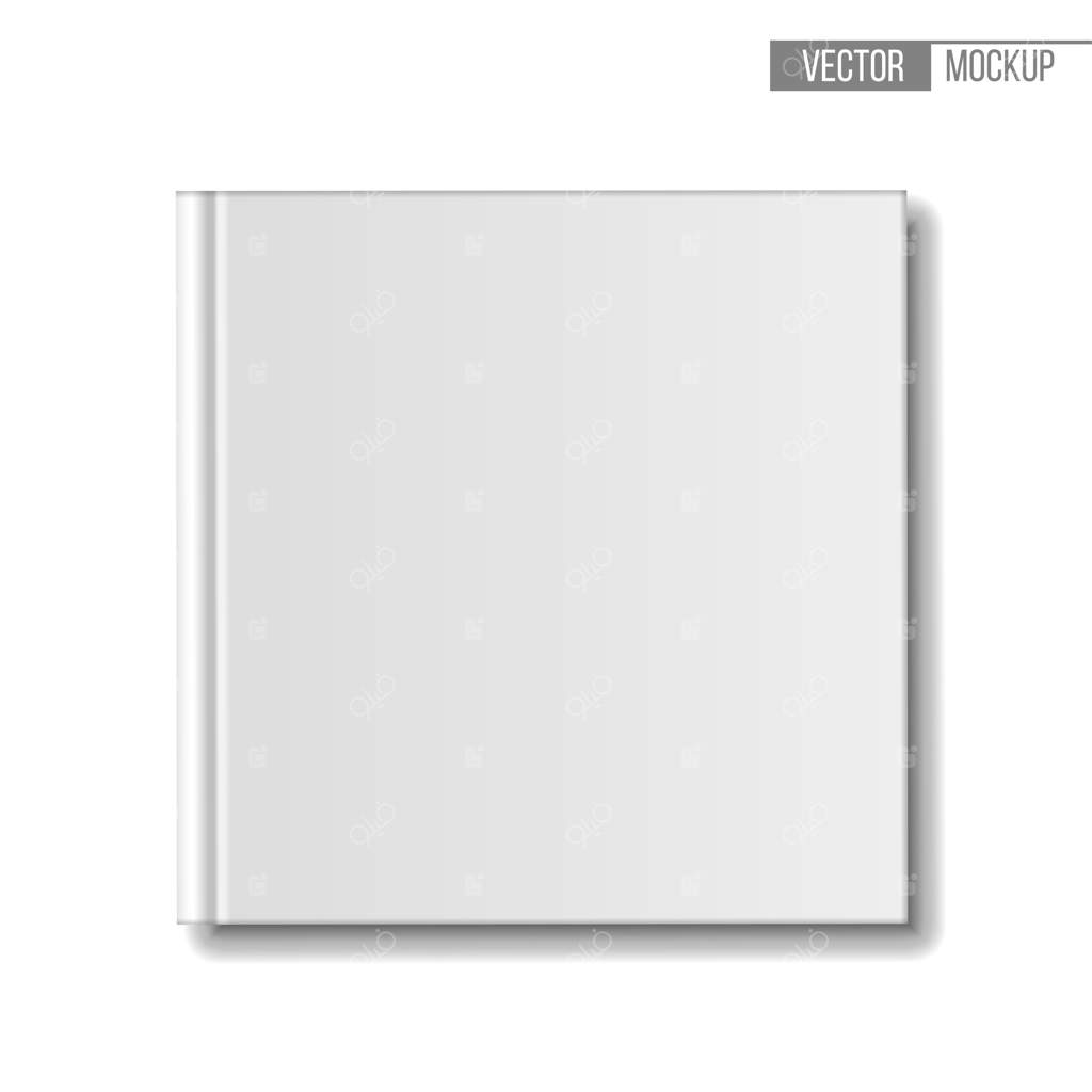 کتاب خالی، نمای بالا. قالب کتاب‌های مربعی روی زمینه سفید برای معرفی و ارائه شما. تصویرسازی.