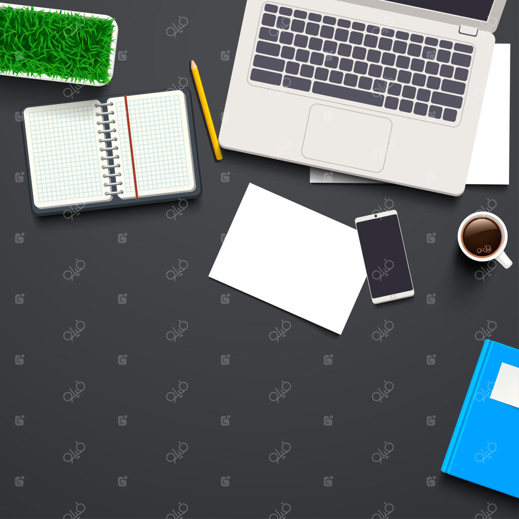 نمای بالا از میز کار