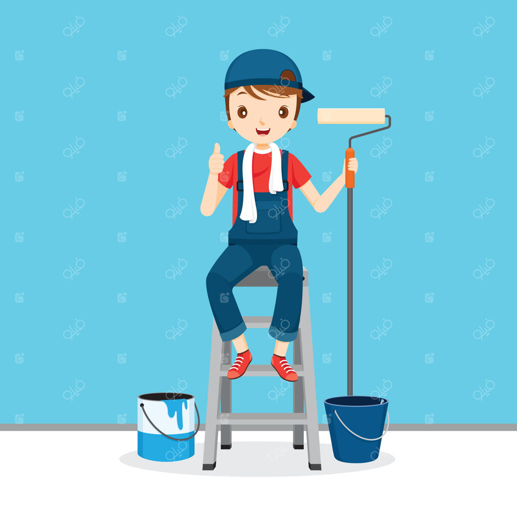 نقاش روی نردبان در حال کار، مشاغل مختلف