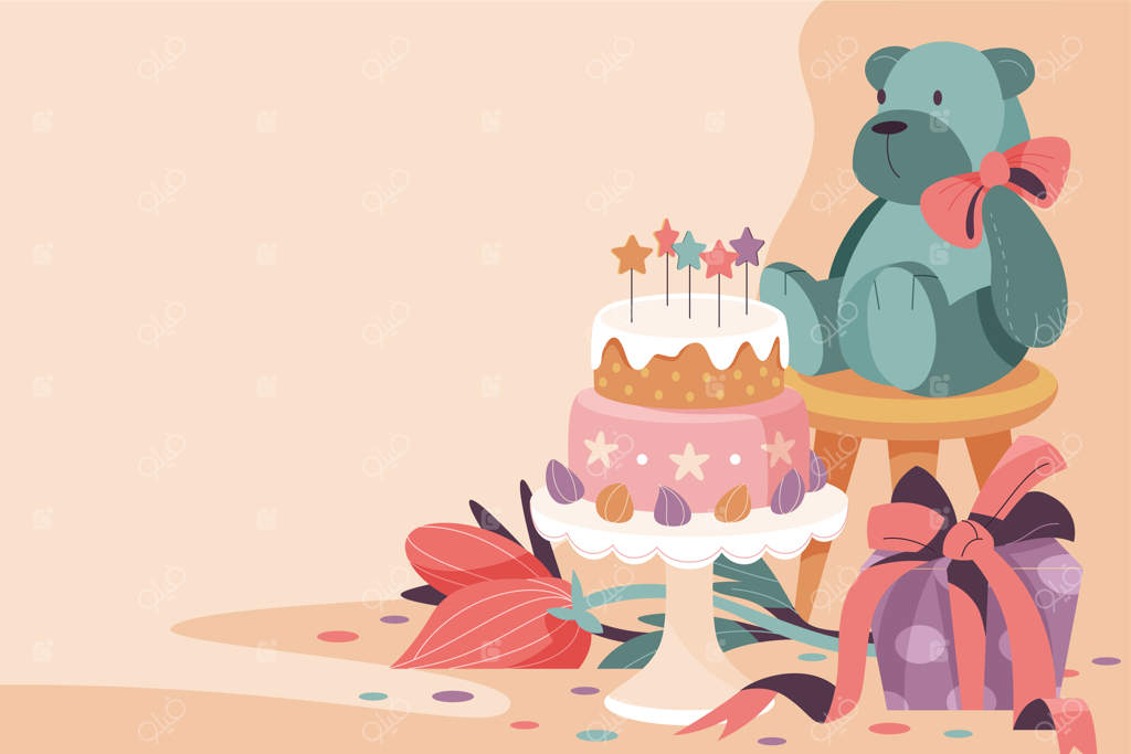 پس‌زمینه تولد نقاشی شده با دست