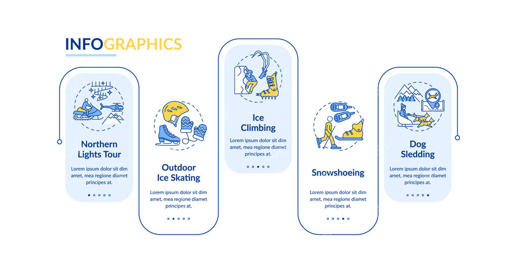 قالب اینفوگرافیک فعالیت‌های ورزشی زمستانی