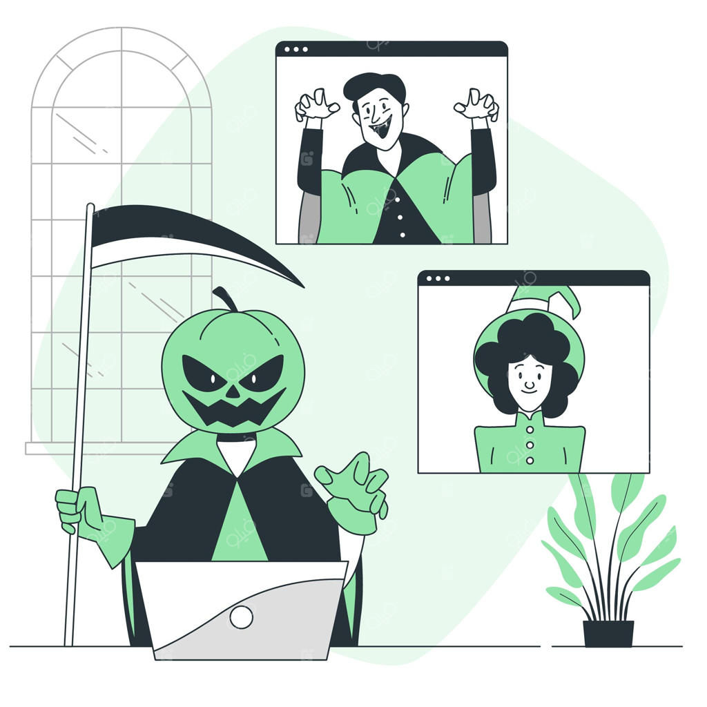 طرح مفهومی مکالمه ویدیویی هالووین