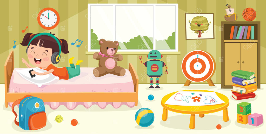 بچه‌ها در حال خوش‌گذرانی در اتاق