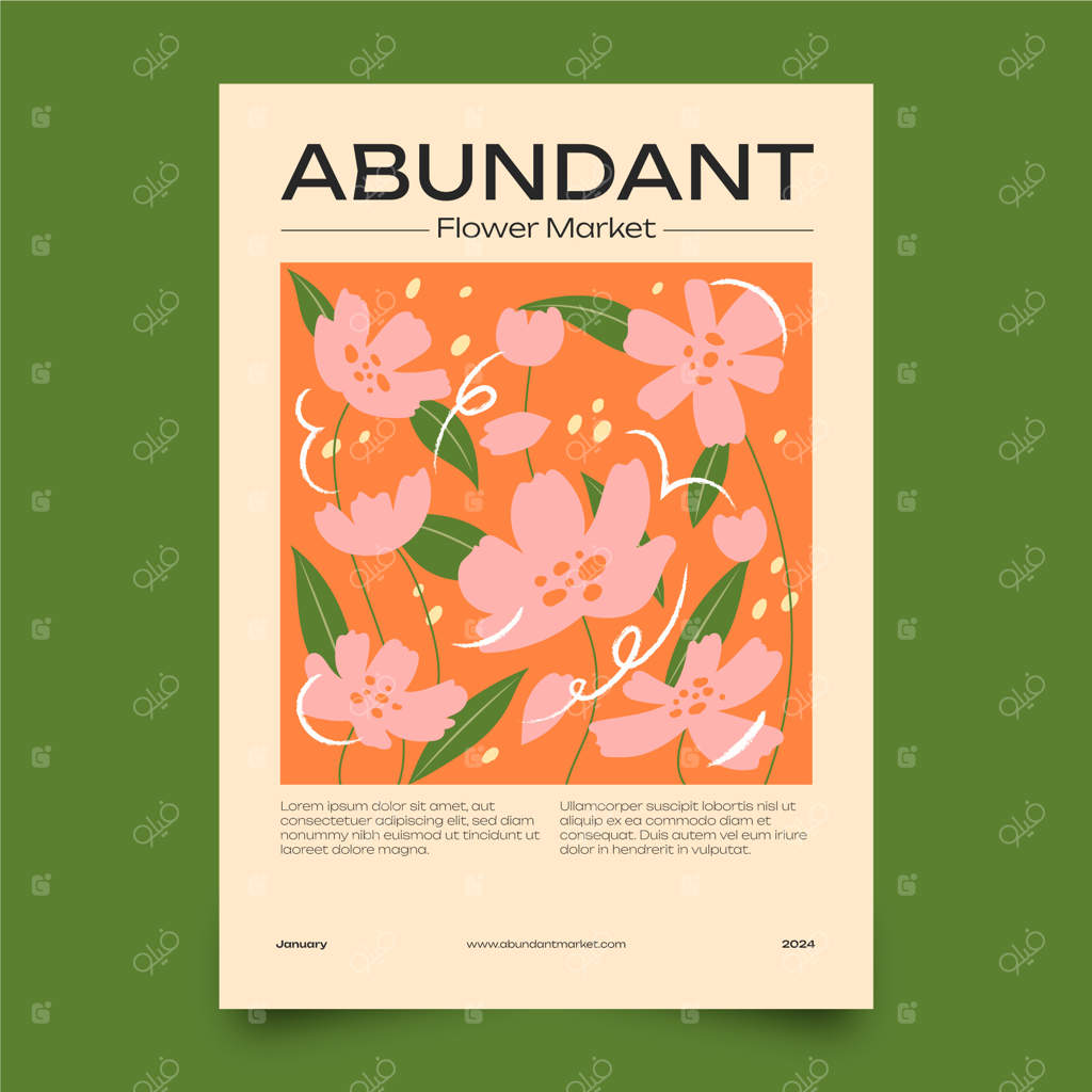 پترن پوستر قدرت گل با طراحی دستی