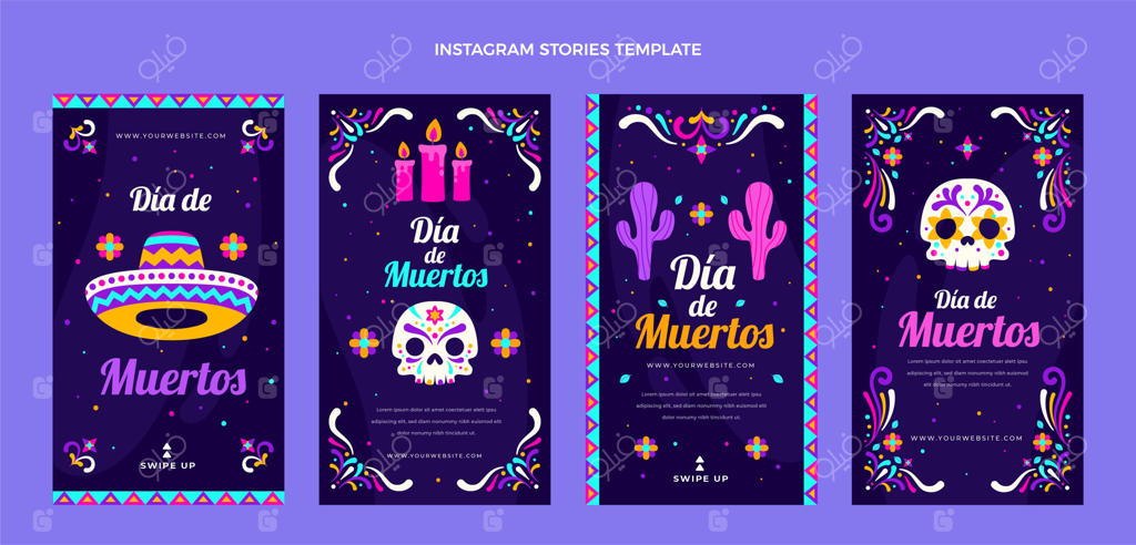 مجموعه استوری های اینستاگرام فلت برای روز مردگان