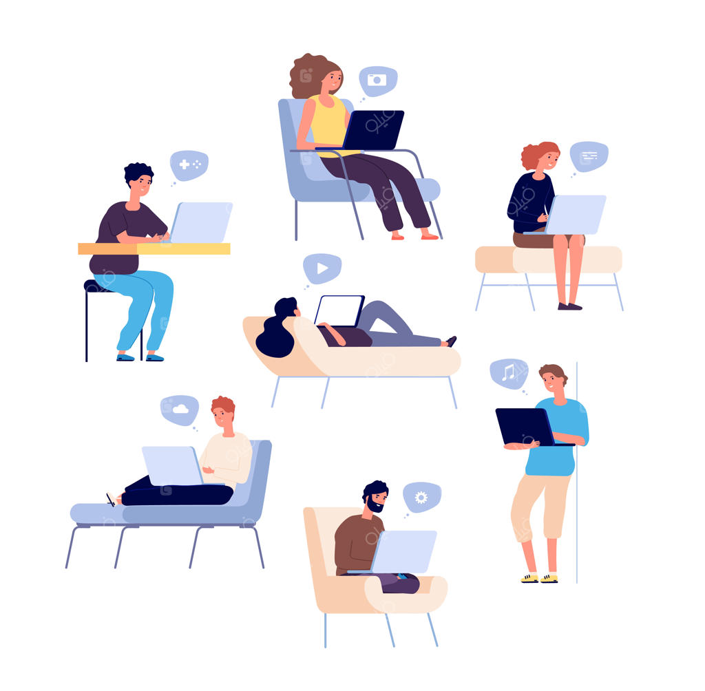 افرادی در حال گشت و گذار در اینترنت