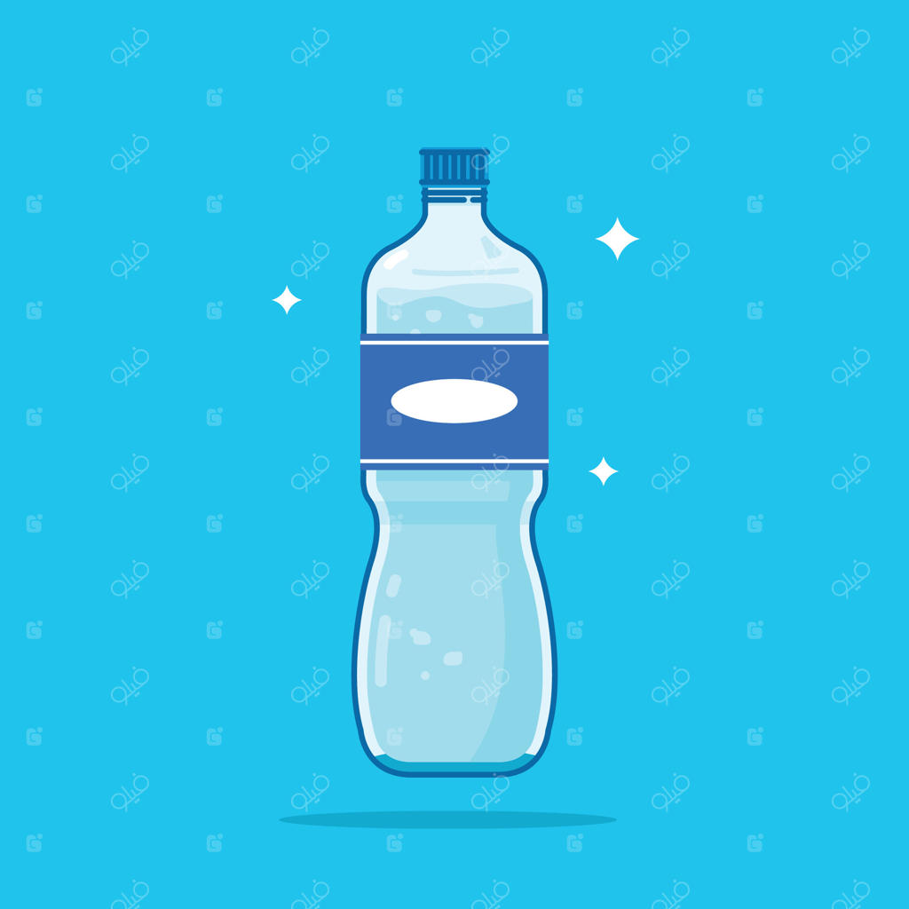 بطری پلاستیکی آب با ظرفیت 1500 میلی‌لیتر و کف مقعر، آب آشامیدنی سالم آبی رنگ بسته‌بندی شده در بطری، قابل بازیافت و ذخیره‌سازی آسان.