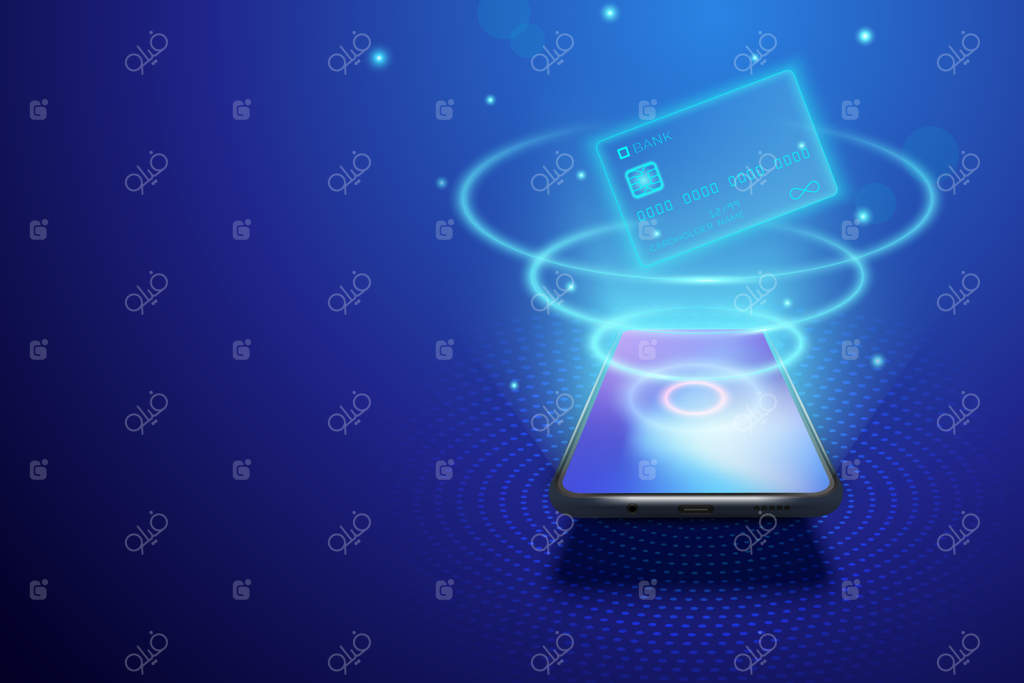 مفهوم گوشی هوشمند و بانکداری اینترنتی: تصویرسازی وکتور از پول دیجیتال