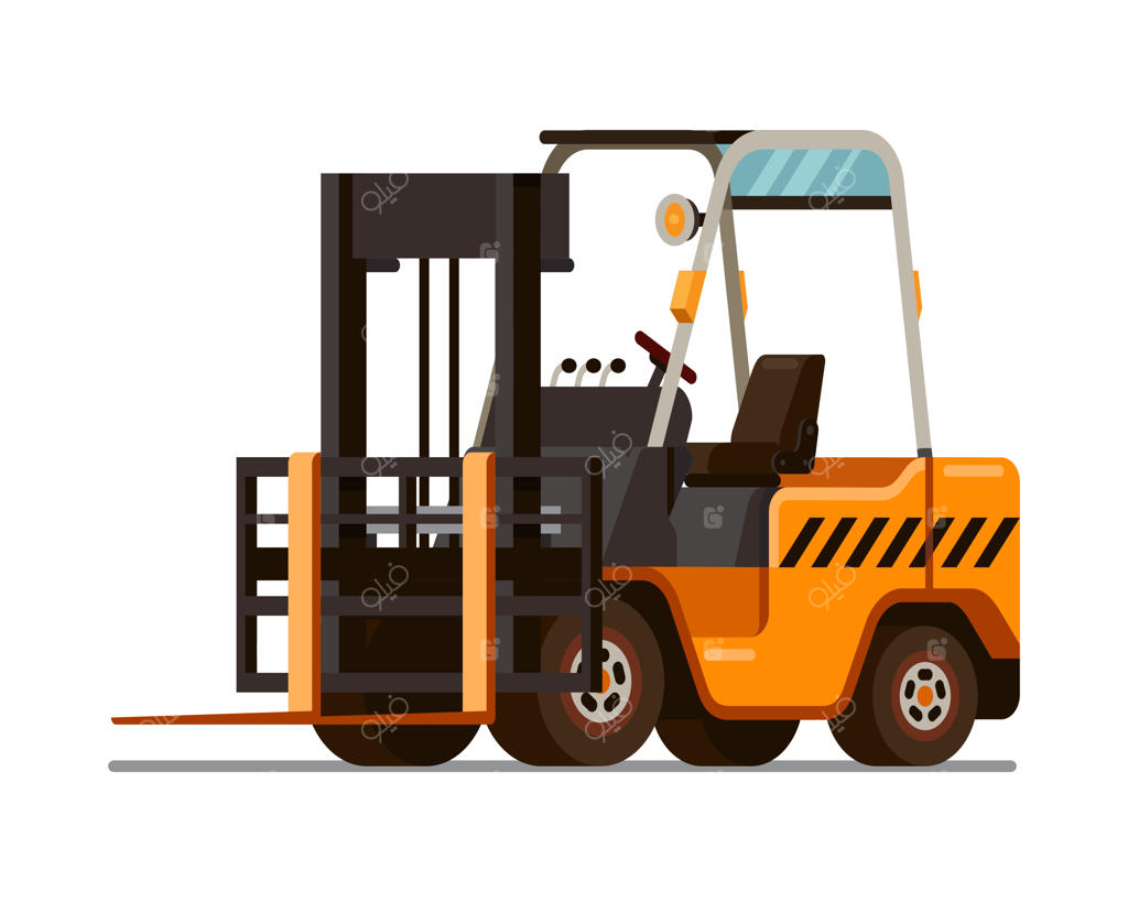 تصویرسازی وکتور لیفتراک با سبک تخت