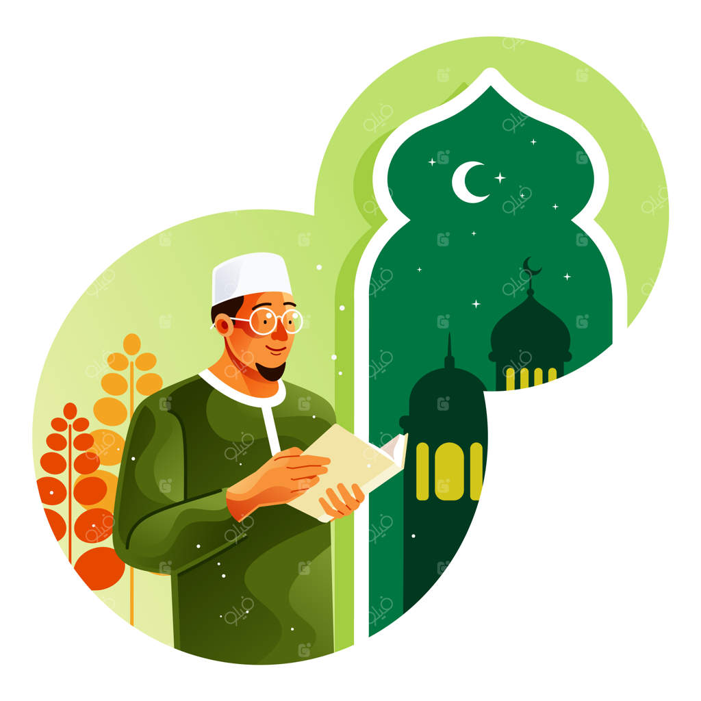 مسلمانی که در مسجد قرآن می‌خواند