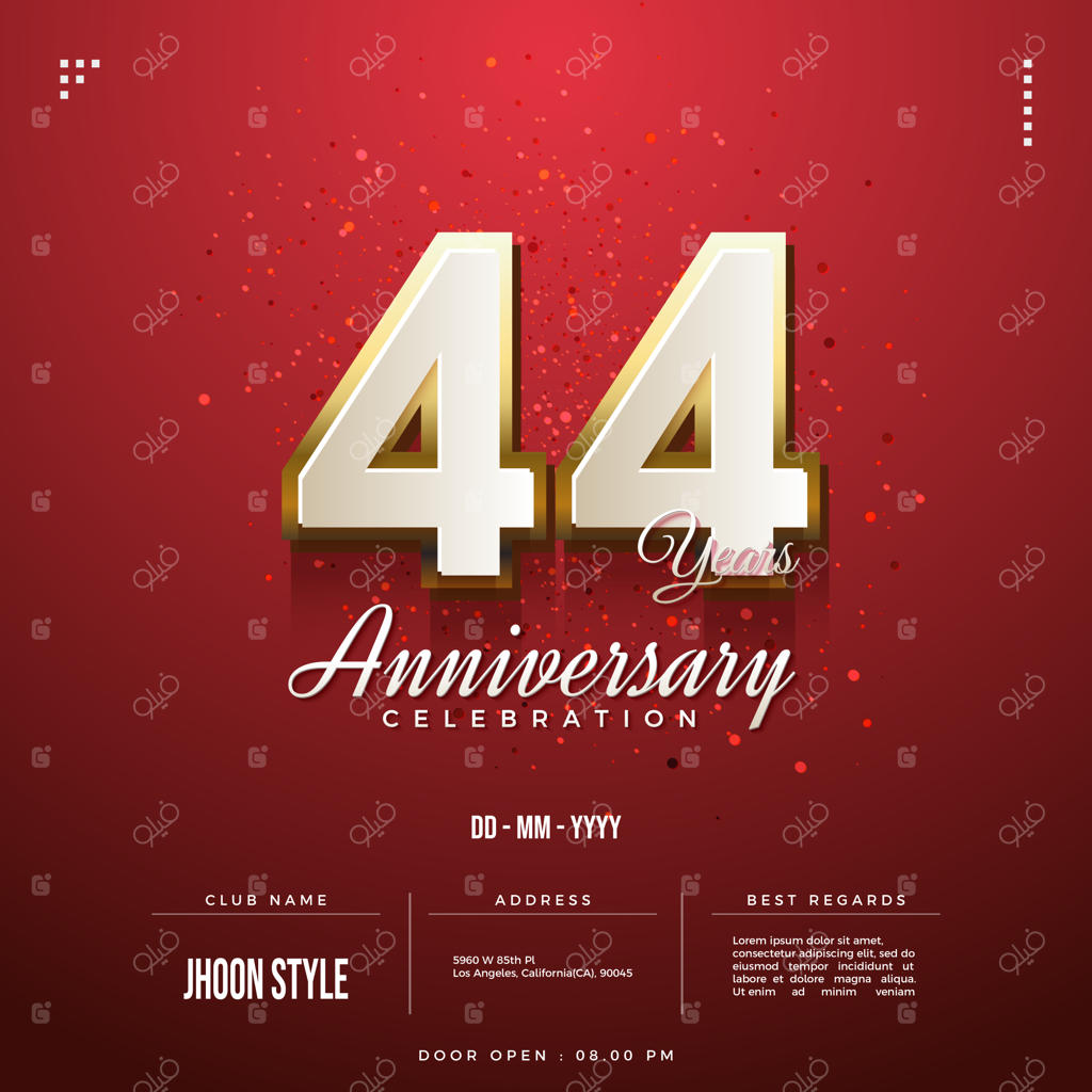 چهل و چهارمین سالگرد با مفهومی ساده و شیک.