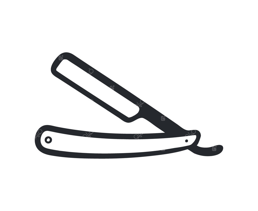 تصویر نمادین تیغ سلمانی برای برندینگ و طراحی در پروژه‌های آرایشگاه