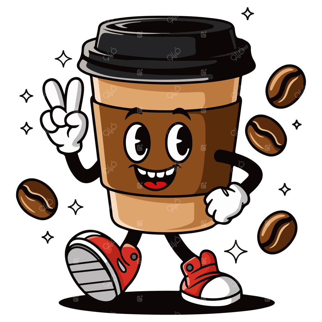کلیپ‌ارت کارتونی ماگ قهوه