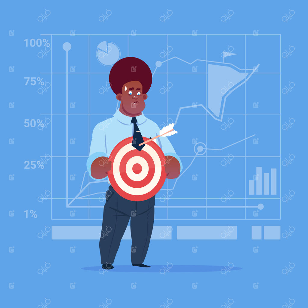 مرد تاجر آفریقایی-آمریکایی با فلش در دست