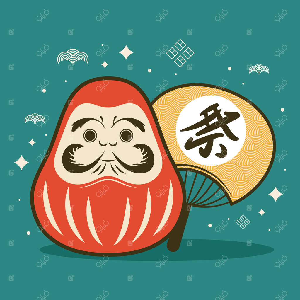 عروسک ژاپنی با بادبزن