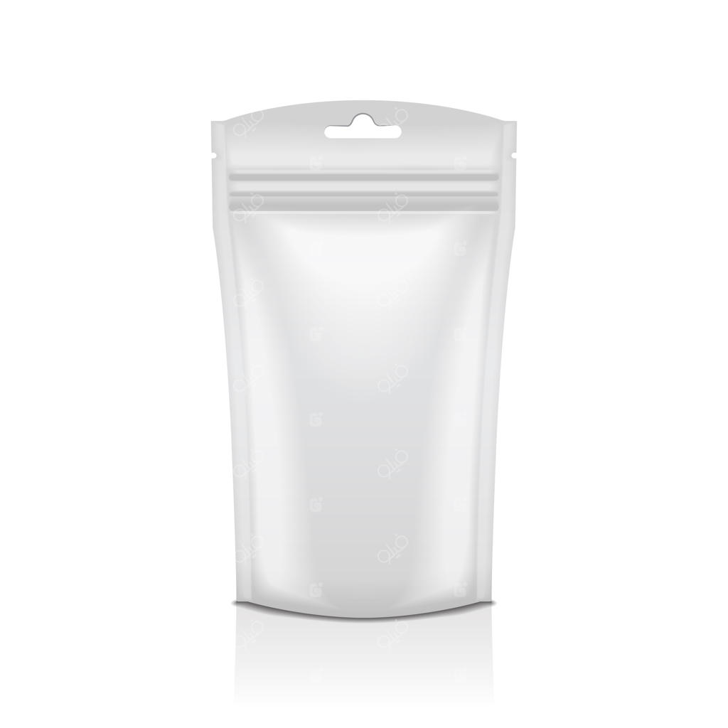بسته‌بندی کیسه‌ای با زیپ برای مواد غذایی یا لوازم آرایشی، طرح ساده و شفاف