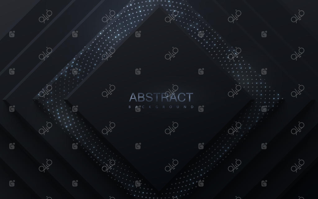 پس‌زمینه انتزاعی برش کاغذ با لایه‌های مربعی پله‌ای و بافت اکلیلی نقره‌ای