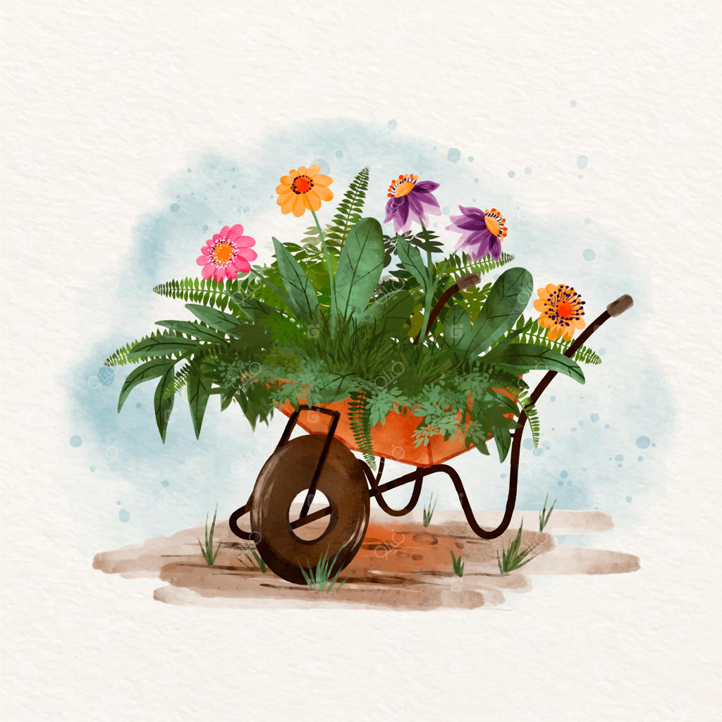 تصویرسازی باغبانی با آبرنگ