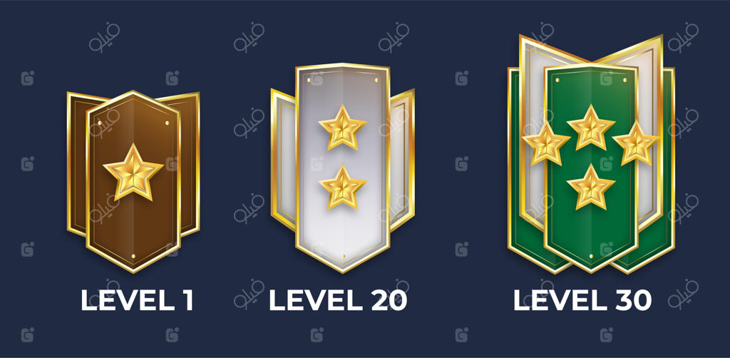 نشان یا نماد سپر طلایی طراحی سطوح نشان‌ها