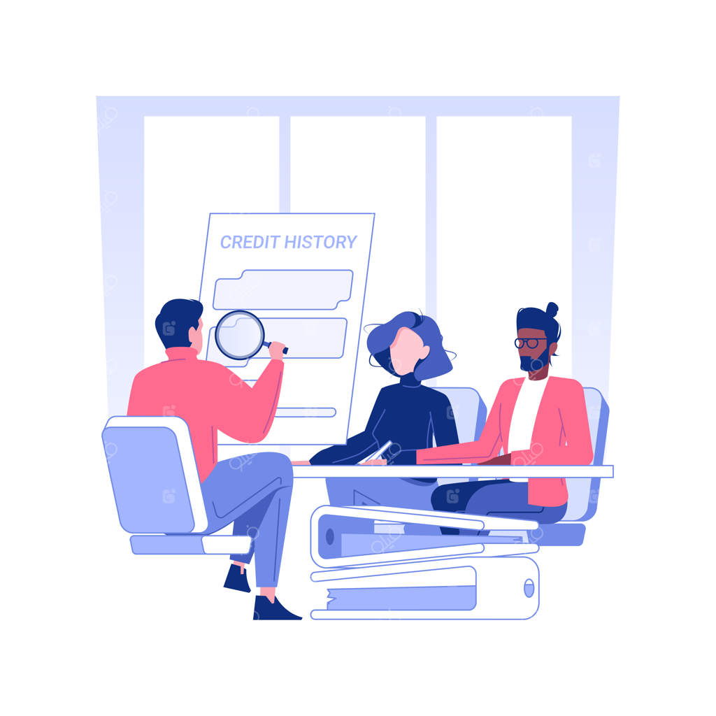 ارزیابی وام‌گیرنده: تصویرسازی مفهومی وکتور مجزا