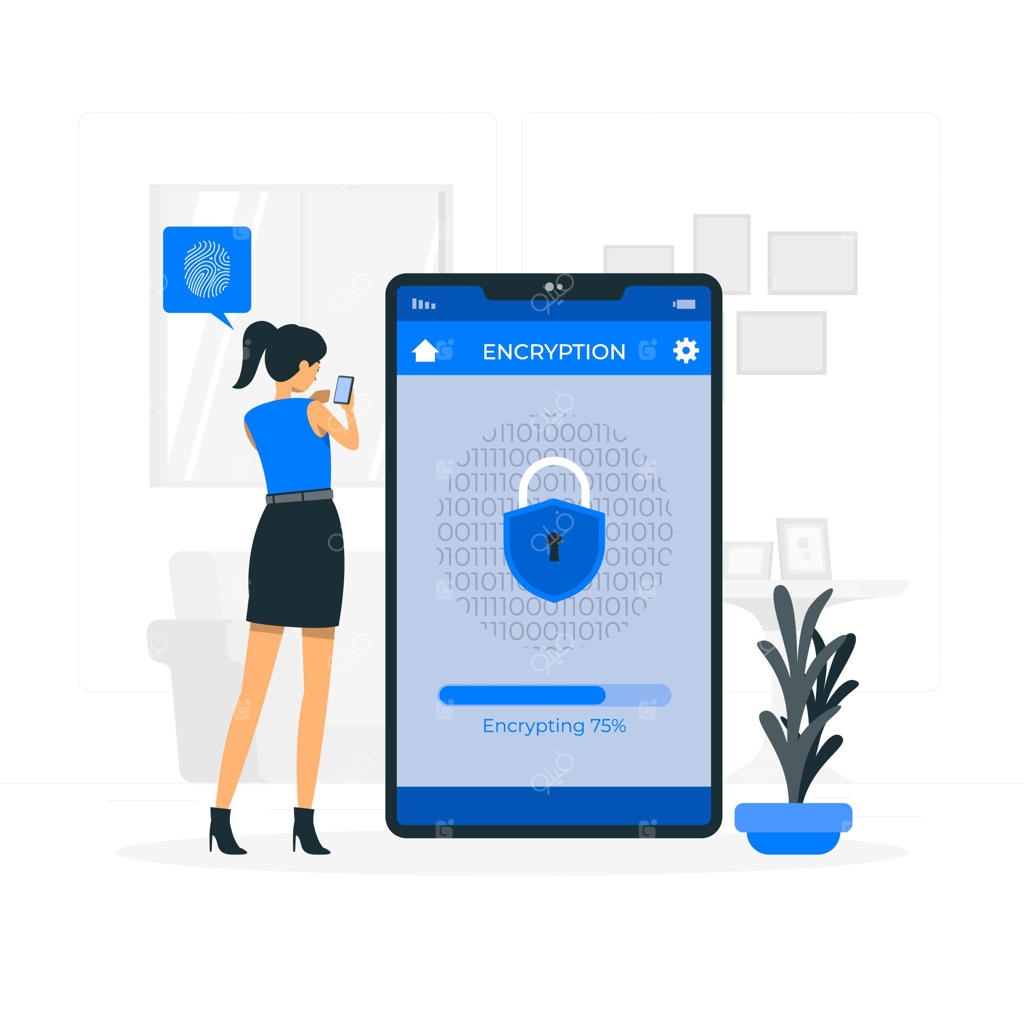 تصویری سازی مفهوم رمزنگاری موبایل