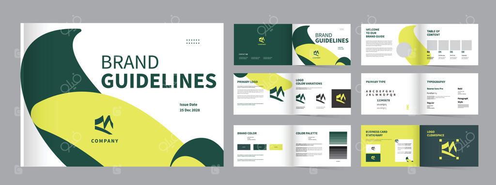 کتابچه راهنما یا دفترچه برند افقی