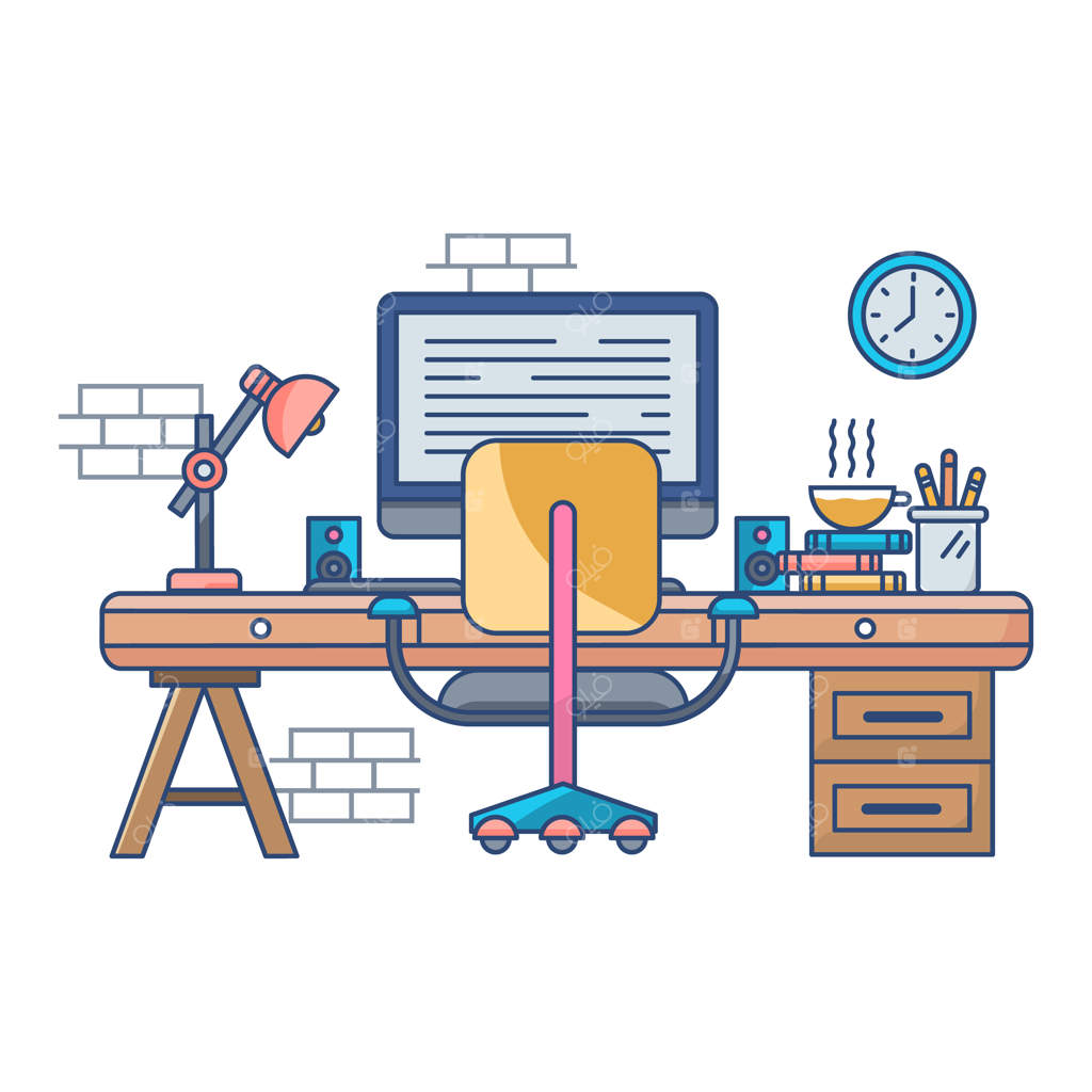 تصویرسازی فضای کاری به سبک تخت