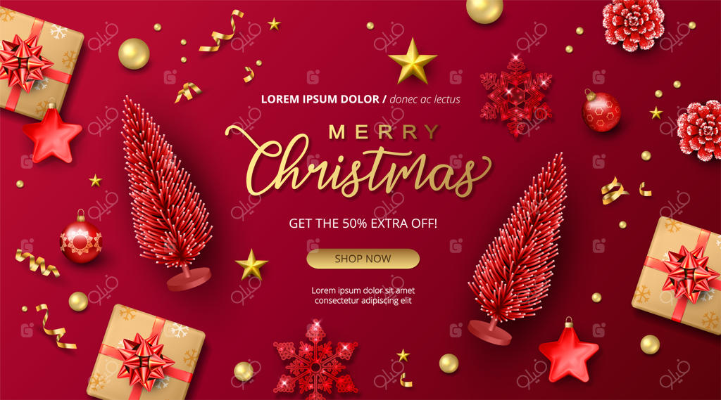 بنر تبریک کریسمس و سال نو مبارک
