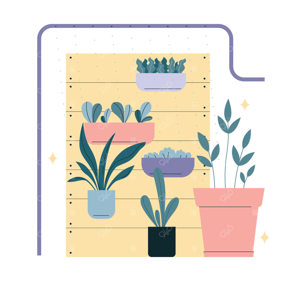 سیستم آبیاری قطره‌ای برای گیاهان خانگی. باغ عمودی. کشاورزی شهری