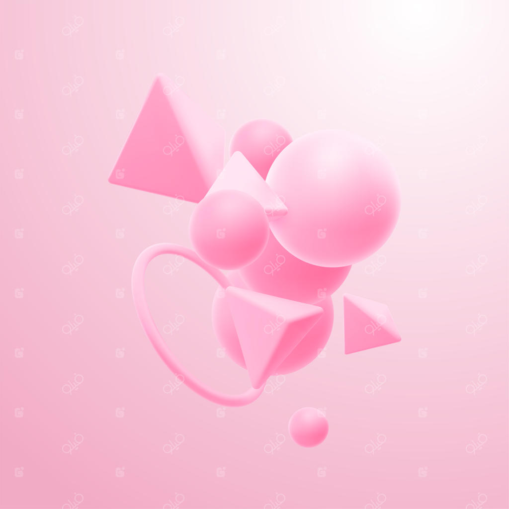 انبوه اشکال هندسی صورتی