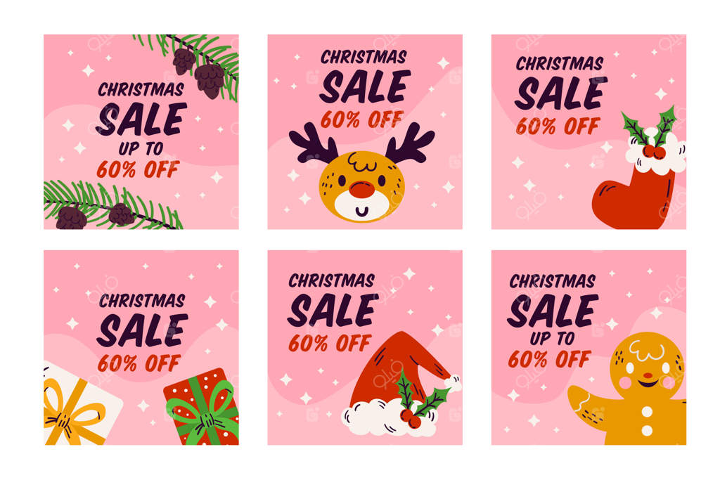 مجموعه پست های اینستاگرام برای حراج کریسمس