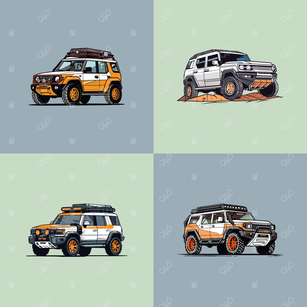 تصویر کلیپ آرت خودروی شاسی‌بلند برداری