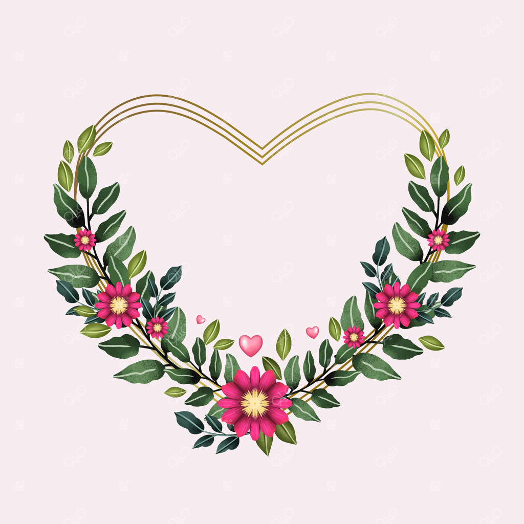 قاب و حاشیه قلب‌های رنگ‌آبرنگی