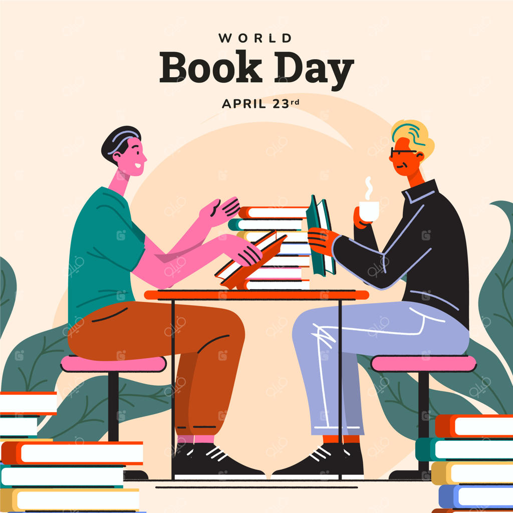 تصویرسازی تخت برای جشن روز جهانی کتاب