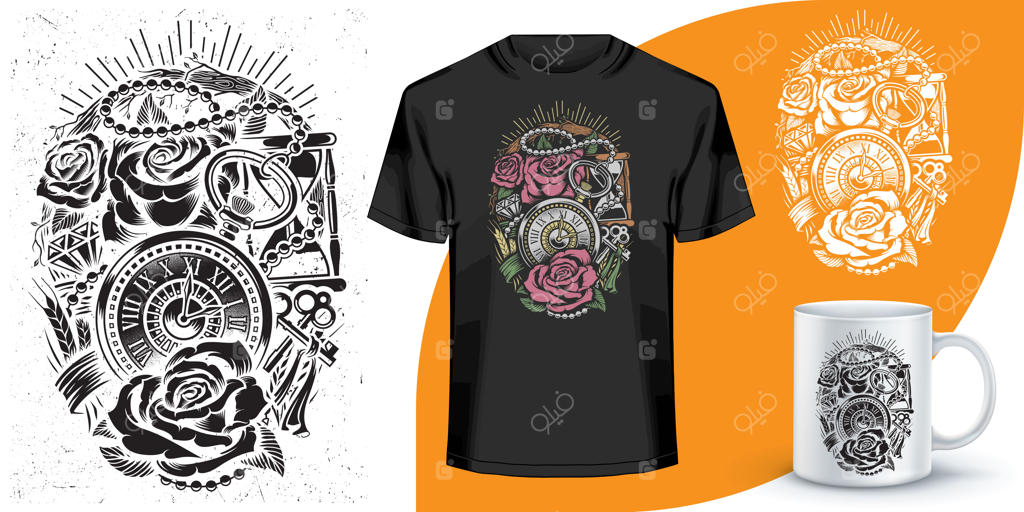 طراحی تی‌شرت و ماگ قهوه