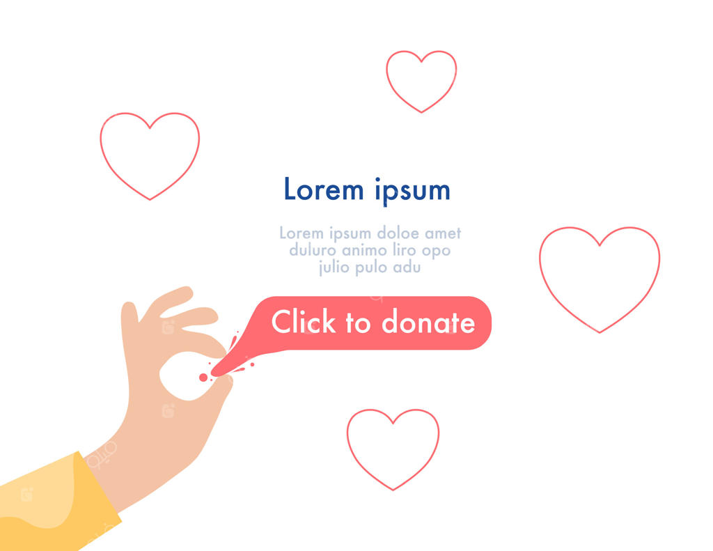 دکمه اهدای آنلاین با تصویر آیکون قلب