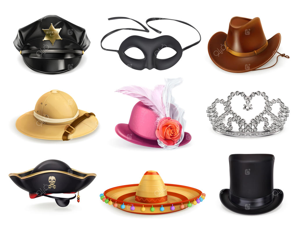 ست کلاه، مجموعه سرپوش، آیکون‌ها