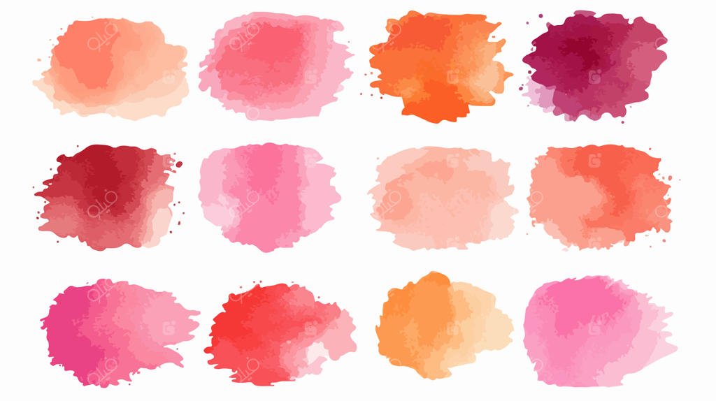 پالت نقاشی آبرنگ انتزاعی مرجانی