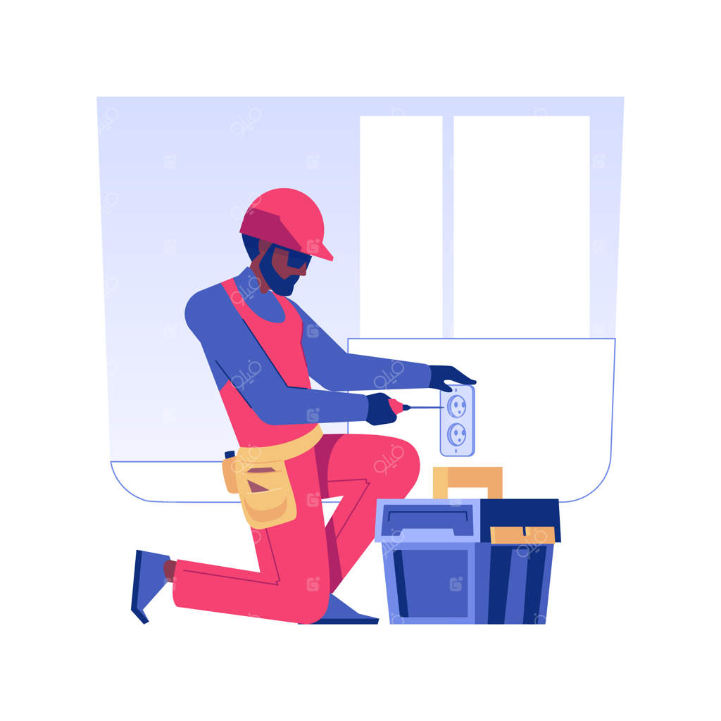 نصب سوکت‌ها - تصویرسازی مفهومی وکتوریک