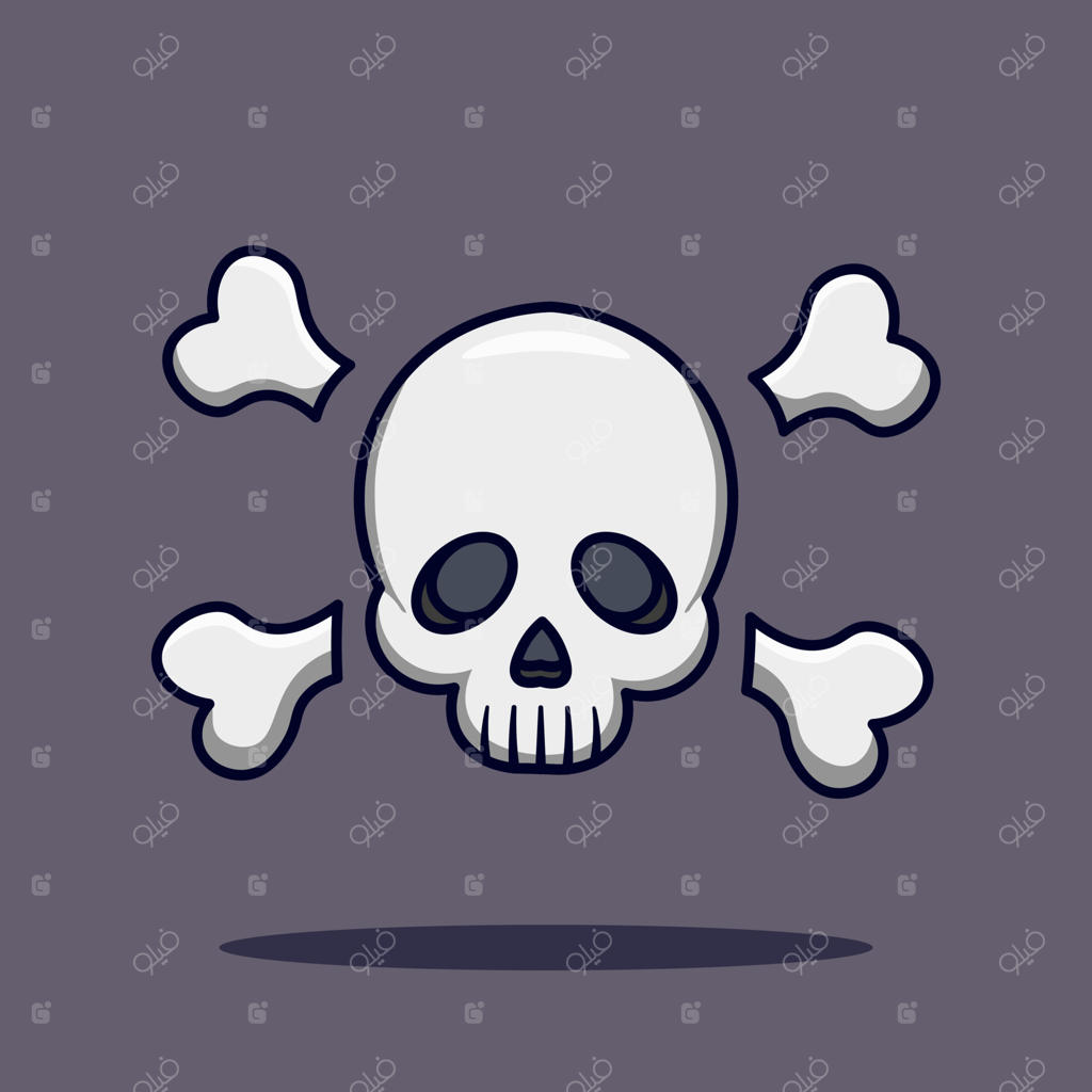 تصویرسازی آیکون کارتونی جمجمه