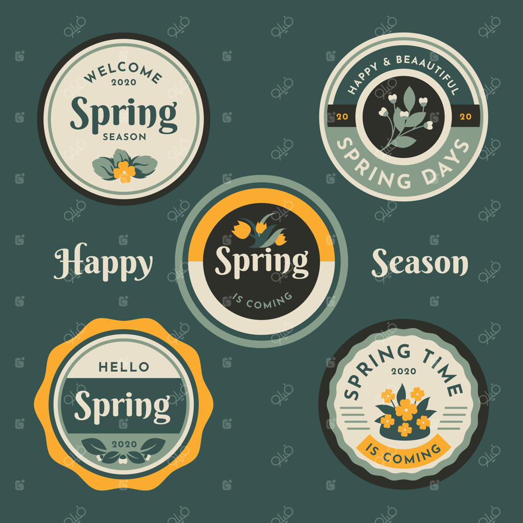 مجموعه برچسب‌های کلاسیک بهاری