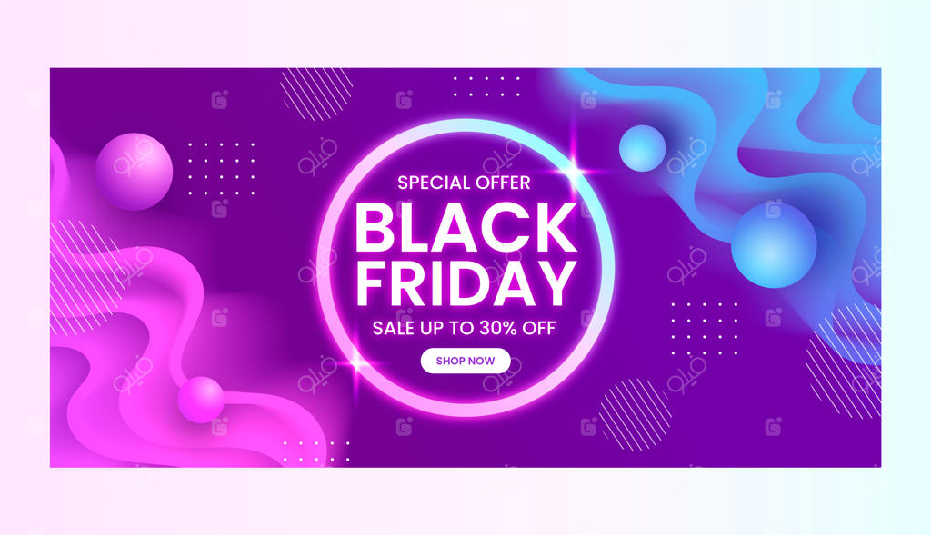 الگوی بنر افقی گرادیان برای بلک فرایدی