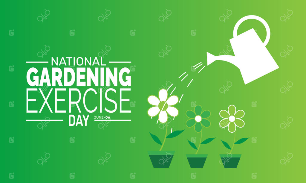 پترن پس‌زمینه برای روز ملی ورزش باغبانی، مفهوم سلامت و طبیعت، مناسب برای طراحی بنر، پوستر، کارت و شبکه‌های اجتماعی
