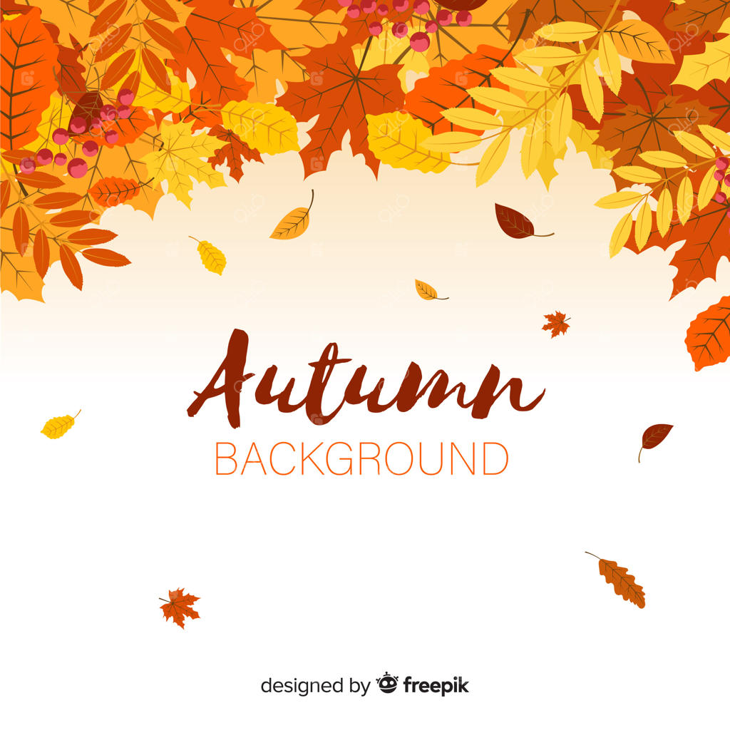 پیش‌زمینه برگ‌های صاف جنگل پاییزی