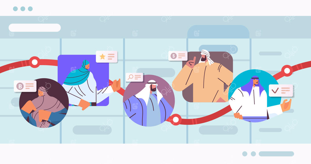 مفهوم رشد مالی و توسعه کسب‌وکار بازرگانان عرب در نمودار روبه‌رشد